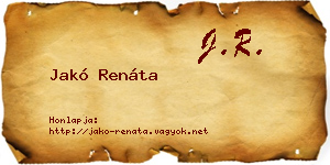Jakó Renáta névjegykártya
